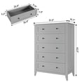 thumbnail image 2 of Cómoda Moderna Gris de 5 Cajones - Cajonera Alta con Amplio Espacio de Almacenamiento, Diseño Compacto y Herrajes Metálicos - Ideal para Dormitorio, Habitación Infantil o Entrada, 2 of 8