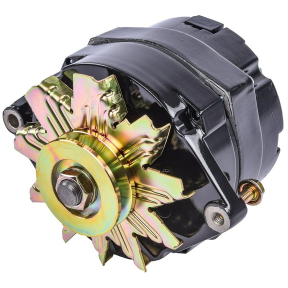 JEGS 1-Wire GM Alternator 100 AMP Output V-Belt Pulley [Black Finish]
