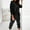 Black, variant on USSUMA Sweatsuits for Women Womens Sweatshirt Hoodie Long Sleeved Pullover Sweatpant Outfits Drawstring Solid Tracksuit Stretch Waist Stylish Jogger Sets Oversized Running Fall Suit