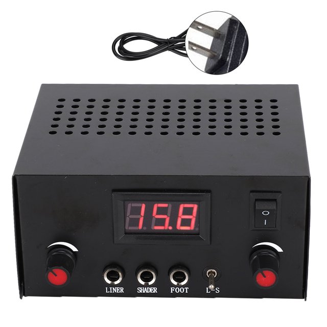 Fuente de alimentación para tatuaje profesional, fuente de alimentación para tatuaje de aleación, accesorio para tatuaje, enchufe negro 100-240VUS