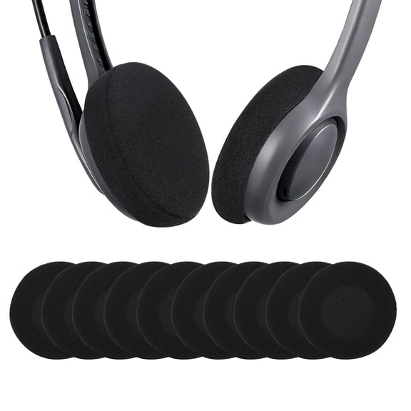 Uxcell 10 Pcs Foam Ear Pads Replacement Cushions (2.95"/75mm) - Universal High Density, Soft Headphone Sponge Covers for Music/Gaming, Fits Most Standard Size Telephone/Headsets