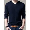 thumbnail image 5 of Suéter de punto liso de color rojo para hombre, jersey de cuello en V para hombre, de algodón, talla grande, prendas de punto ajustadas, diseñador de lujo, 5 of 5
