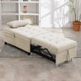 thumbnail image 5 of MUZZ 4-in-1 Convertible Sleeper Chair w/ Adjustable Backrest&Storage&Pillow,Pull Out Sofa Bed for Compact Spaces(Beige), 5 of 9