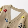 thumbnail image 4 of Girls Boys Cardigan Sweaters with Cute Colorful Printed Cars,Brown, 4 of 8