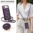 thumbnail image 3 of for iPhone Air Wallet Case, Magnetic Snap Flip PU Leather TPU Cover with Flower Design Credit Card Holder Stand Wristband Shoulder Strap Protective Phone Case for Women Girls, Purple, 3 of 9