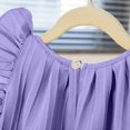 thumbnail image 6 of Jinhomg Toddler Girls Summer Dresses Cute Ruffle Hem Midi Dress Loose Fit Comfy Sleeveless Ruched Dresses Baby Kids Cute Playwear Purple 4-5Years, 6 of 7