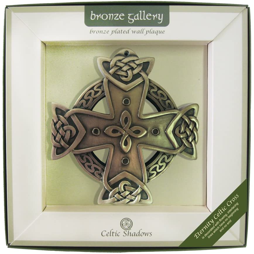 Royal Tara Bronze Eternity Celtic Cross Irish Wall Plaque 15cm x 15cm