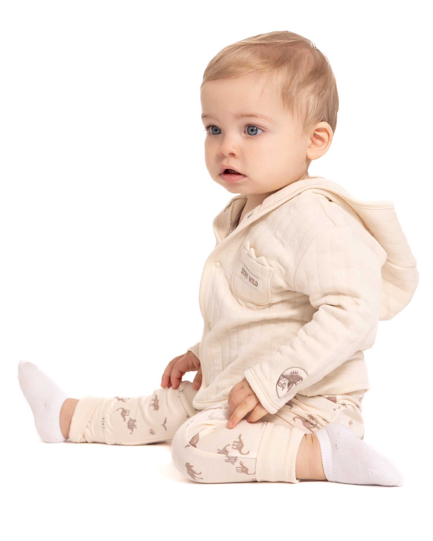 Jurassic World Baby Unisex Hooded Cardigan, Bodysuit and Pants, 3-Piece Outfit Set, Sizes Newborn-18M