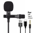thumbnail image 2 of Lavalier – Microphone Portable à condensateur, 1.5m, micro-cravate filaire, USB 3.5mm, type-c, pour téléphone, Mac, ordinateur P Gong Bohan LED, 2 of 2