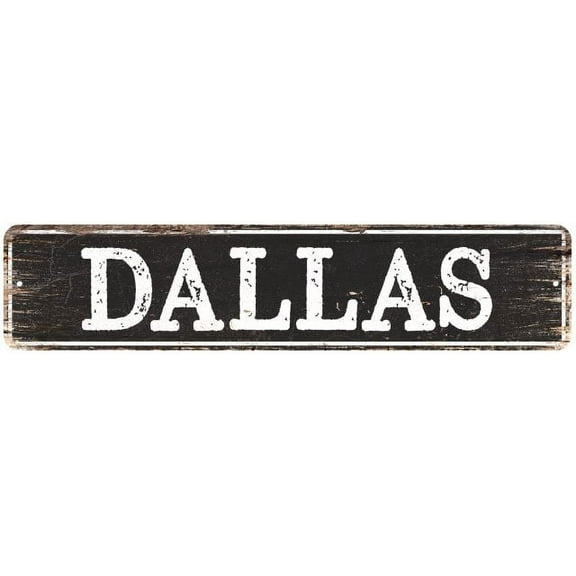 DALLAS Gift Chic Metal Sign Home Decor Cities 4x18 204180007045