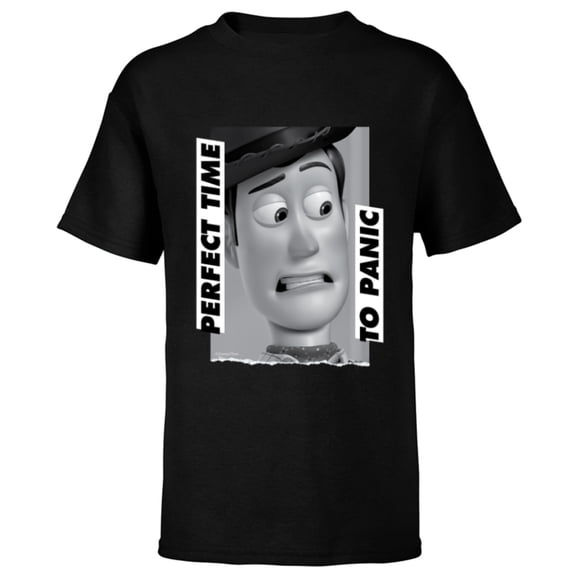Disney and Pixar’s Toy Story Woody Perfect Time to Panic - Short Sleeve T-Shirt for Kids - Customized-Black
