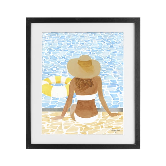 Stupell Industries Summer Poolside Chill Black Framed Print Under Glass, design by Hillary Holt