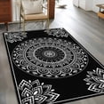 thumbnail image 3 of Black Boho Area Rug 3x5 FT, Non Slip Entryway Bedside Carpet, Retro Farmhouse Neutral Abstract Geometric Washable Soft Floor Carpet Indoor Mat Non-Shedding Throw Rugs for Dorm Kitchen Home Office, 3 of 8