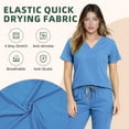 thumbnail image 6 of RAYGARD Women’s Medical Scrub Set – Stretch V-Neck Top & Cargo Pant Nurse Uniform with 8 Pockets, 6 of 8