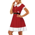 thumbnail image 1 of Mialoley Femme Robe, Modèle de Style de Noël à Manches Courtes Robe à Col Rond, 1 of 7