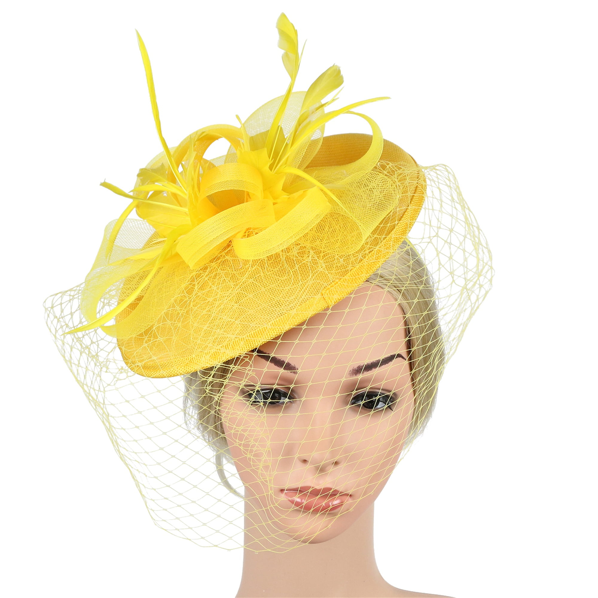 Veil Mesh Hat for Women Fascinator Headband Tea Party Pillbox Derby Hat