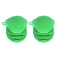 thumbnail image 3 of Abbracc 2xKitchen Silicone Gloves Heat Resistant Microwave Hand Clips Green, 3 of 9