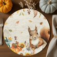 thumbnail image 2 of Fall Round Placemats Set of 4 Pumpkin Squirrel Place Mats Thanksgiving Woven Placemat Sunflower Autumn Maple Leaves Beige Circle Braided Table Mat for Kitchen Dining Table Party Home Decor 15 Inch, 2 of 9