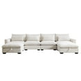 thumbnail image 2 of Gewnee Modular Deep Seat 157.5"Corduroy Sectional Sofa 4 Seats L Shape With 2 Storage Ottomans, Cloud Couch Oversize Sofa Couch for Living Room, 2 of 14
