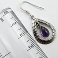 thumbnail image 3 of SilverStarJewel .925 Sterling Silver Drop Earrings 1.5" ! Original Purple Amethyst Art Jewelry, 3 of 3