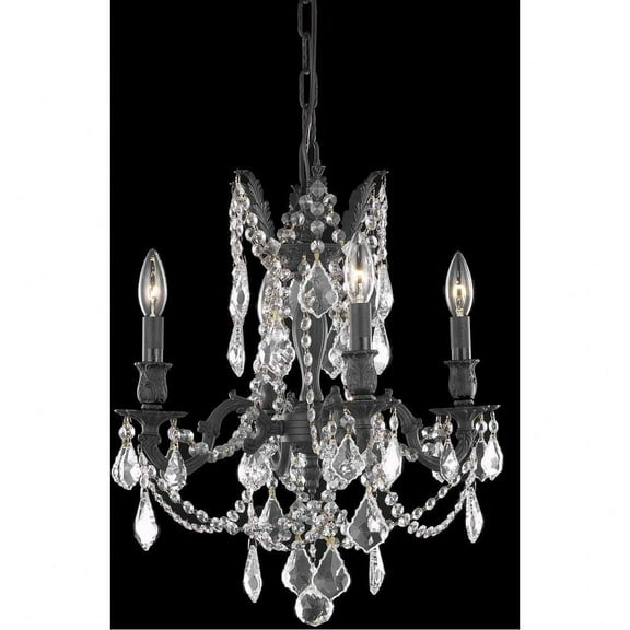 Four Light Pendant-Dark Bronze Finish-Royal Cut Crystal Type Bailey Street Home 390-Bel-3337921