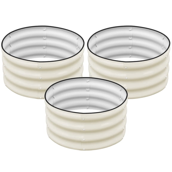 SnugNiture Galvanized 2x2x1 ft Outdoor Raised Garden Bed Kit (3-pack) – Metal Planter Box for Vegetables, Herbs, and Plants, White