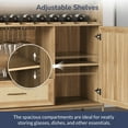 thumbnail image 5 of BELLEZE Wine Cabinet, 55" Rattan Wine Bar Cabinet with Wine Rack, Glass Holders and Drawer, Coffee Bar Cabinet for Dining Room, Living Room, Kitchen - Marcel (Camel), 5 of 7