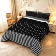 thumbnail image 2 of Manfei Geometric Check Queen Comforter Set,Minimalism Polka Dot Comforter Sets Queen,Gray Black,Black Reversible,3 Pieces,1 Comforter and 2 Pillowcases,3 Pieces,1 Comforter and 2 Pillowcases, 2 of 7