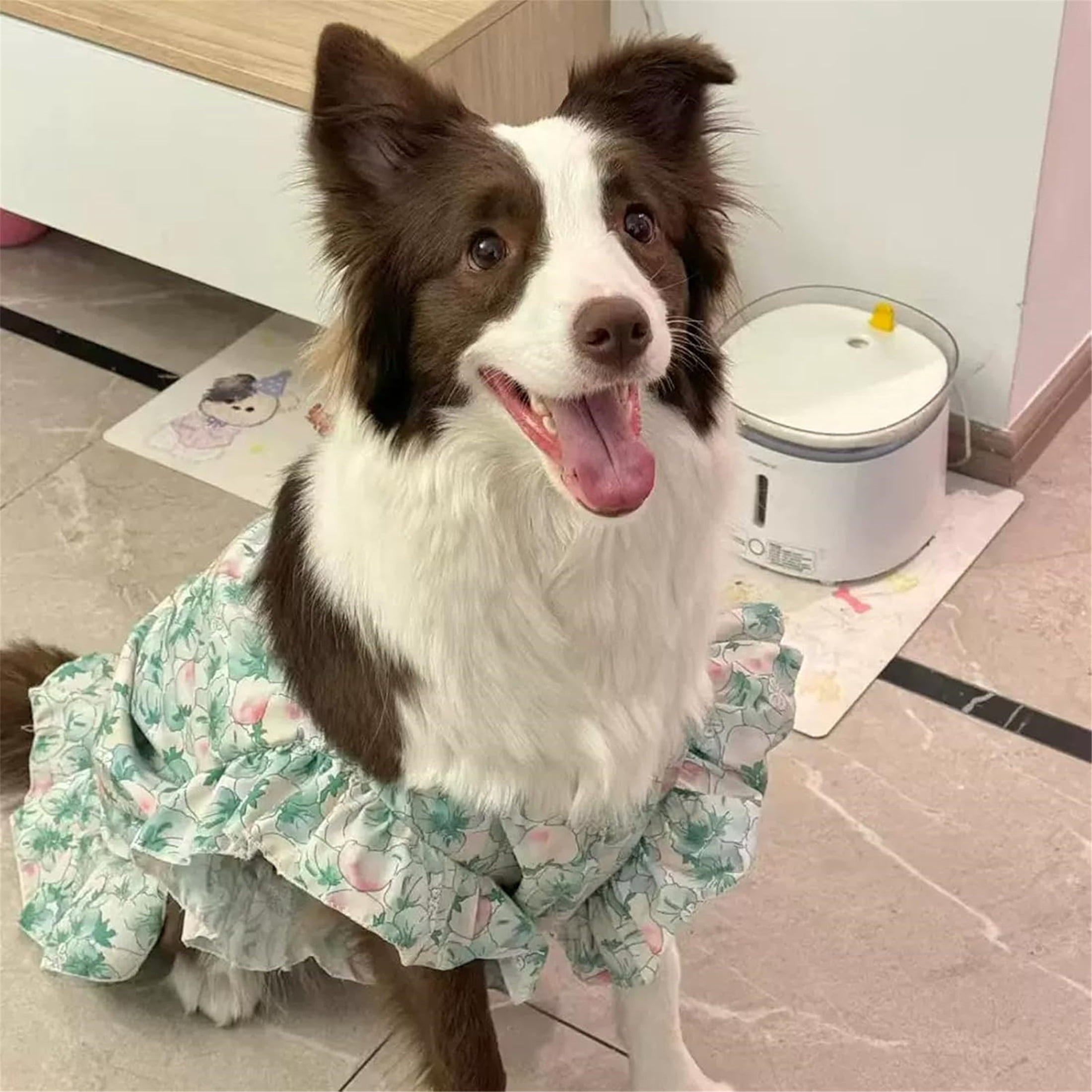 HQREA Dog Dresses for Medium Dogs Girl Floral Summer Clothes Valentine Holiday Outfits for Labrador Golden Retriever