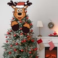 thumbnail image 4 of Infidev Christmas Fence Door Peek Hollow Board, Plug-in Christmas Tree Garden Expression Decoration Sticker, Easy to Use, Funny Holiday Decoration for Yards, Fences and More, 4 of 9