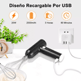 thumbnail image 5 of Batidor Electrico Batidora De Mano Portátil Usb Recargable Negro, 5 of 5