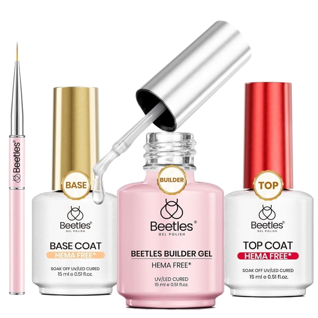 Set de gel para uñas Beetles HEMA Free Builder con capa superior y capa base