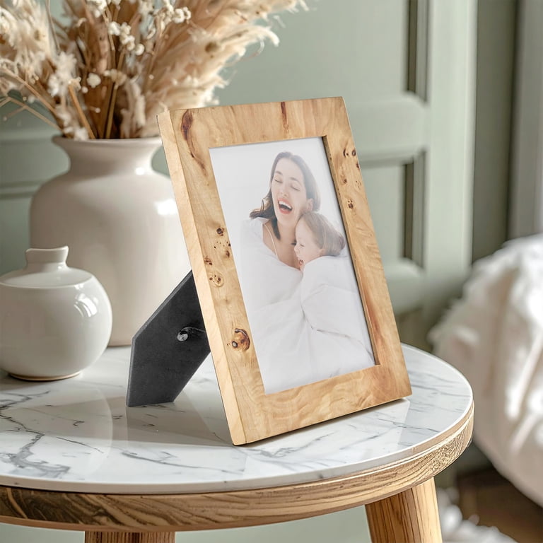 Beautiful 5x7 Burl Wood Photo Frame by Drew Barrymore– Elegant