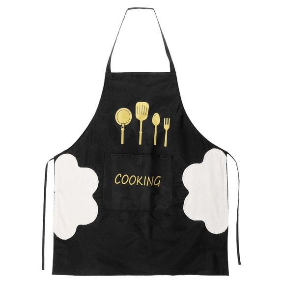 Uxcell 3pcs Bib Apron 72x65cm Unisex Cooking Aprons with Hand Wipe, Black