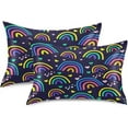 thumbnail image 2 of GZHJMY Cartoon Rainbow Satin Pillowcase for Hair and Skin, Soft and Cozy Cooling Smooth Pillow Cover with Envelop Closure, Standard Size 20x26in Home Decor, 2 of 7