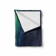 thumbnail image 2 of Sky Soft Flannel Fleece Throw Blanket, Aurora Borealis Aurora over Fjords Mountain at Night Norway Solar Image Artwork, Cozy Plush for Indoor and Outdoor Use, 50" x 70", Green Dark Blue, by Ambesonne, 2 of 6