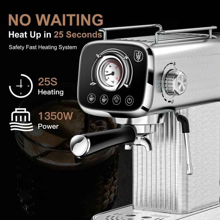 Geek Chef 20 Bar Espresso & Cappuccino Maker with ESE POD Filter, Milk Frother & 1.5L Water Tank, Stainless Steel - Walmart.com Geek Chef 20 Bar Espresso & Cappuccino Maker with ESE POD Filter, Milk Frother & 1.5L Water Tank, Stainless Steel - Walmart.com