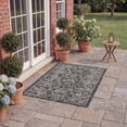 thumbnail image 4 of SAFAVIEH Courtyard Darin Traditional Indoor/Outdoor Area Rug, 2'7" x 5', Black/Ivory, 4 of 14