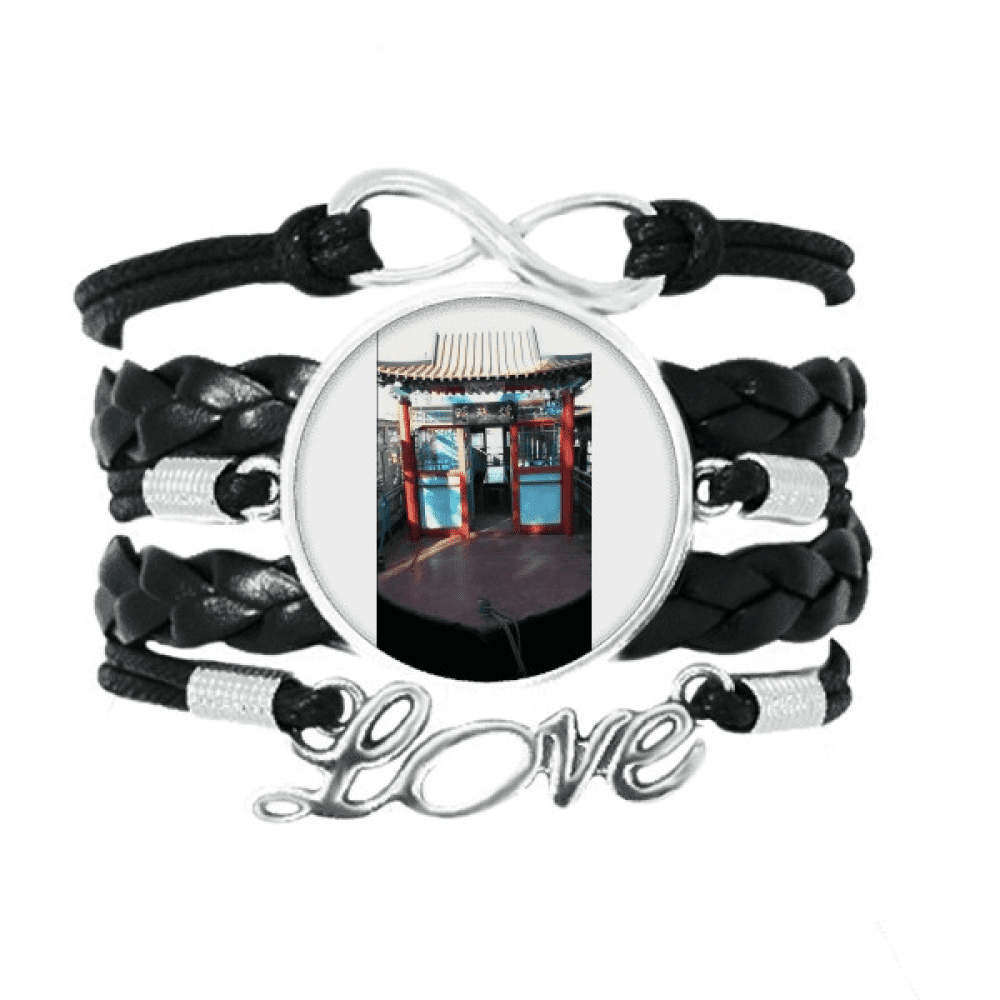 China Style Photography Scenery Boat Fishing Bracelet Love Accessory Twisted Leather Knitting