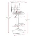 thumbnail image 3 of CorLiving Quinn Set of 2 Modern Fabric Upholstered Indoor Adjustable Height Barstools with Tufted Seats and Backs and Metal Pedestal Bases, 3 of 9