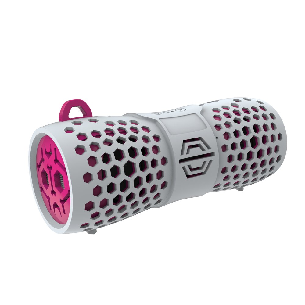 Sylvania SP353 Water Resistant Rugged Bluetooth Speaker Gray/pink