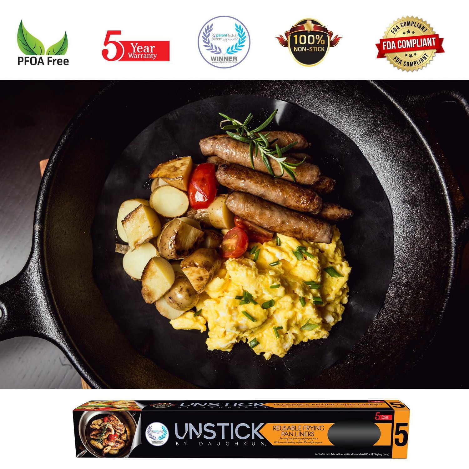UNSTICK Reusable Frying Pan Liners