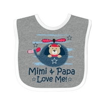 Inktastic Mimi and Papa Love Me Boys Boys Baby Bib