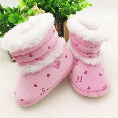 

Infant Baby Girls Winter Warm Shoes Kids Anti-Skid Snow Boots 0-18M