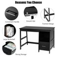 thumbnail image 5 of Spaco 47.5 Inch Modern Home Computer Desk with 2 Storage Drawers-Black, Office Desk, Gaming Computer Desks for Study,Working,Writing, 5 of 12