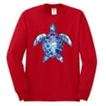 thumbnail image 2 of Sea Turtle Tie Dye Art Animal Lover Mens Long Sleeve Shirt, Red, Large, 2 of 3