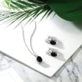 thumbnail image 4 of Gem Stone King 6.20 Ct Black Onyx E-F Lab Grown Diamond 925 Sterling Silver Pendant and Earrings Jewelry Set, 4 of 4
