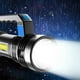 thumbnail image 5 of Linterna LED recargable con carga USB, batería de 1200 mAh, haz de luz brillante de 10 W y largo alcance, diseño impermeable para acampar al aire libre, senderismo y uso de emergencia., 5 of 6