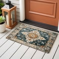 thumbnail image 4 of 2x3 Ft Entryway Area Rug, Green Orange Boho Kitchen Rug Runner Washable Floor Mat, Ethnic Vintage Southwestern Geometric Non Slip Indoor Door Mat Throw Carpet for Bathroom Living Room Bedroom, 4 of 8