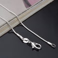 thumbnail image 2 of Cadena de plata de ley 925 de 1MM, collar de plata a la moda, cadena de serpiente de alta calidad para hombres y mujeres, 2 of 5